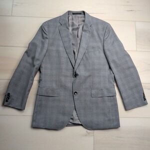 Hugo Boss Johnstons2 Blazer Sport Coat Mens 42R Wool Lanificio Gray Windowpane